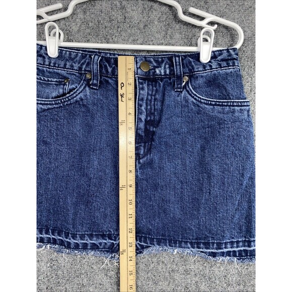 Free People Mini Skirt Womens Size 2 Blue Denim Cowgirl Boho Preppy - Picture 7 of 9